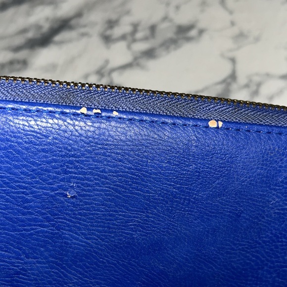 Michael Kors Blue Leather Wallet with Gold Accents - Picture 3 of 8